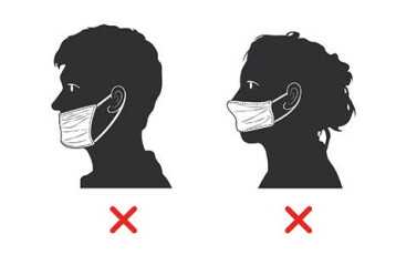 KLASSISK FEIL: Nesen eller haken er ikke dekket av masken. Foto: NTB Scanpix. KLASSISK FEIL: Nesen eller haken er ikke dekket av masken. Foto: NTB Scanpix.